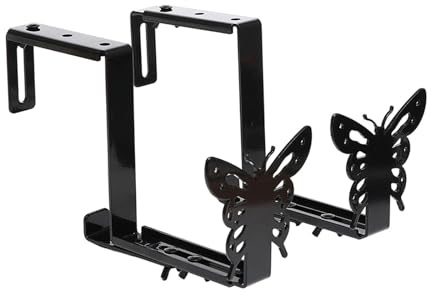 OOLA.DETAL Planter Box Bracket Adjustable Hanging Window Box Holder with Butterfly Hanging Flower Container Stand