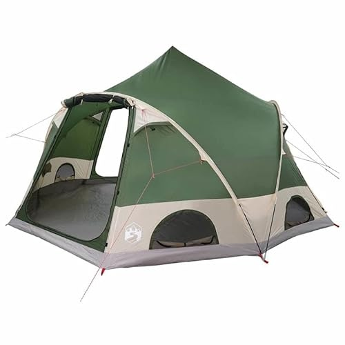 Carpa con techo y almacenamiento – 185T poliéster con revestimiento de poliuretano – Verde 505 x 450 x 248 cm – Ideal para jardín, camping y actividades al aire libre – Resistente y resistente a la