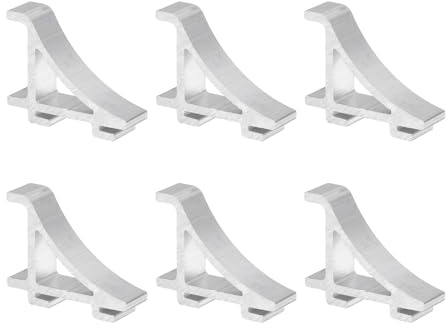 sourcing map 6Pcs Refrigerator Shelf Clips, 20mm Aluminum, Silver | Aluminum,Freezer Shelving Pegs Replacement Cooler Rack Support Brackets,for Home Refrigerators Shelves Secure