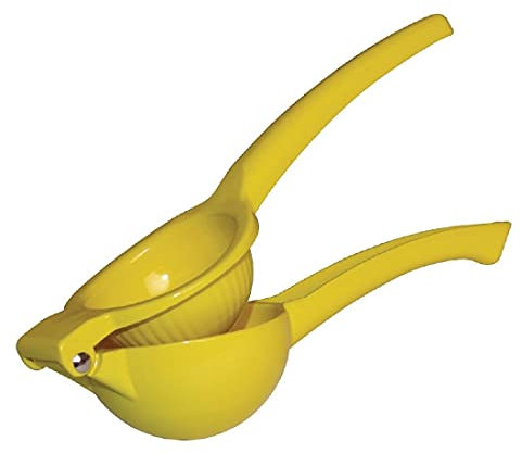 Olympia Hand Citrus Juicer Lemon Squeezer, Yellow, Powder Coated Aluminium, 60(H) x 82(W) x 225(D) mm, DP122