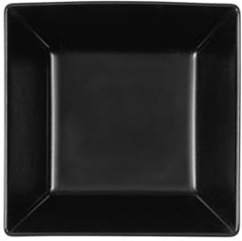 H&H Boston Set 6 Piatti Fondi, Stoneware, Nero, Quadrato, 17x17 cm