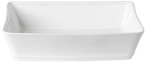 Costa Nova, Friso collection, Vaisselle en grès, Plat à four rectangulaire, blanc, 35 cm