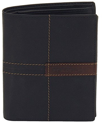 Friedrich|23 Kombibörse, Leder, schwarz, high endRFID Scannerschutz Münzbörse, 13 cm, Schwarz