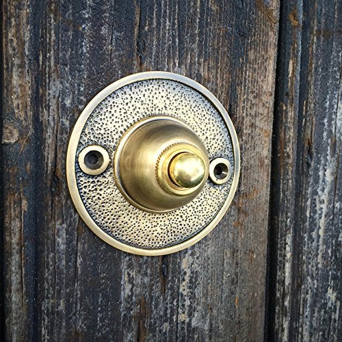 Antikas - Campanello porta di casa in ottone patinato – campanello fascetta accessori campanello