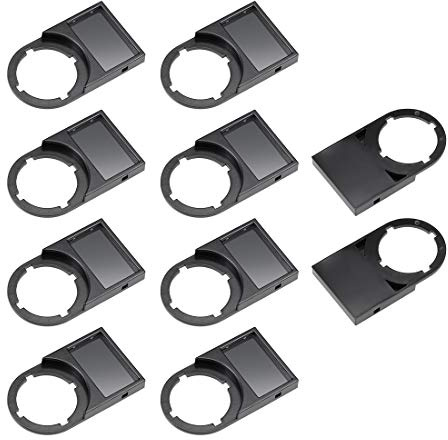 sourcing map Lot de 10 boutons poussoirs en plastique noir de 22 mm de diamètre pour tableau d'affichage anti-poussière avec lentille de 25 x 15 mm