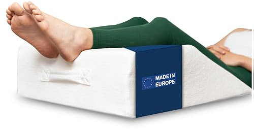 Dreamzie Ergonomisches Venenkissen Beinhochlagerungskissen Made in EU und Oeko TEX - Beinkissen Memory-Schaum - Beinauflage Atmungsaktiv Waschbar Hypoallergen