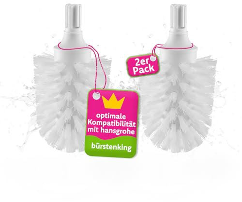 Bürstenking WC-Ersatzbürstenkopf für Hansgrohe Bürstengarnituren, weiß, Durchmesser 65 mm, 2 Stück