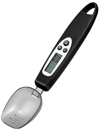 INF Digitale Küchenwaage mit Messlöffel, Löffelwaage mit Dosierlöffel 30 ml, bis 300 g