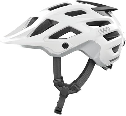 ABUS MTB-Helm Moventor 2.0 - komfortabler Fahrradhelm fürs Gelände - All-Mountain-Helm - für Damen und Herren - Weiß Matt, L