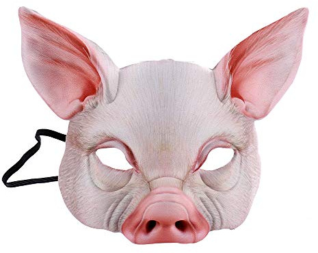 Vocoliday Halloween Schwein Maske - Horror Tiermaske für Festivals & Partys - Unisex-Erwachsene