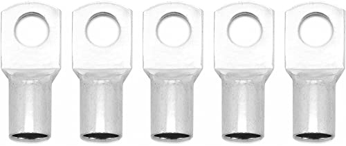 Tubular cable lugs, cable lugs, ring terminals, electric flat sleeves, eye eyelet, 50 mm², M10, pack of 5.