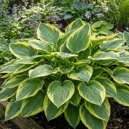 Hosta Pflanze Winterhart - Funkien Final Victory - 3 Wurzeln - Stauden Mehrjährig Winterhart - Bodendecker - Pflanzen aus Holland (kein Samen, zwiebeln und nicht künstlich)
