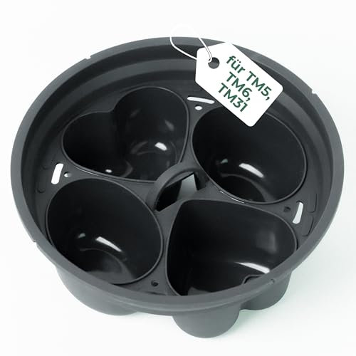 STERNEKOCH® Eier Pochierer - Thermomix Zubehör für TM5, TM6 und TM31 - Auch geeignet für Monsieur Cuisine Connect & Smart - Thermomix Eierkocher - Bis zu 4 Pochierte Eier, Muffins und Weiteres