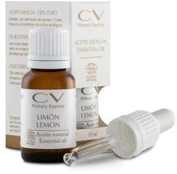Olio Essenziale di Limone Puro al 100% CV Primary Essence (Citrus Limon) 15 ml. Proveniente dalla Spagna, certificato Ecocert. Remineralizzante, vitaminico, purificante e con proprietà battericide.