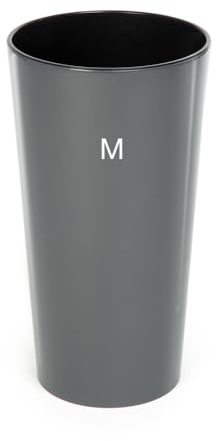 MELTOM Blumentopf Lilia Rund Hochglanz Anthrazit M Ø 19,5 x 36,5 cm | Kunststoff, Gefäß 8,3 L, herausnehmbarer Innentopf 4 L, für innen & außen, wetterfest, UV-beständig, ohne Abflussloch