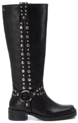 XTI - Botas Moteras Mujer Negro - Calzado Cómodo y Versátil - Moda casual - Modelo 14341501 (Talla 37)