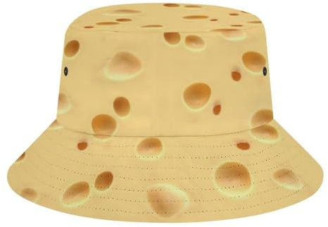 JopaJre Cheese Cracker Bucket Hat for Women Men Sun Cap Fisherman Hat Packable Beach Caps Travel Outdoor