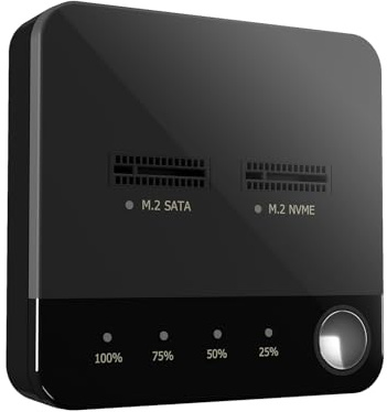 docooler Duplicador M.2 NVME/SATA Clonador SSD M.2 NVME/SATA Clonación Offline Dual-Bay Funda SSD M.2 Sin Herramientas Adaptador USB C M.2 Escritura/Lectura con PC Plug And Play