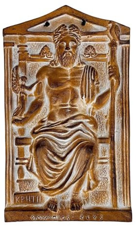 Olympian God Zeus Ceramic Tile Wall Relief Décor 11.41 in