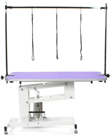 Pedigroom Hydraulic Dog Grooming Table Purple Professional Heavy Duty with H Bar