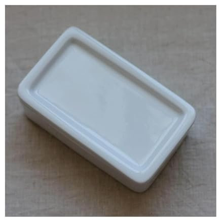GLETSF Mantequera De Cerámica Blanca, Estilo Europeo Simple, Caja De Mantequilla con Tapa, Recipiente De Almacenamiento Rectangular para Bocadillos, Queso Y Postres