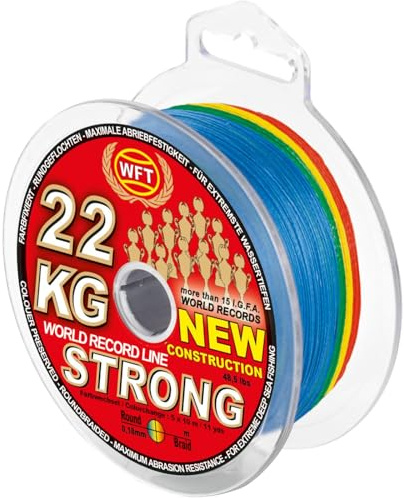 WFT Geflechtschnur zum Meeresangeln auf Dorsche Exact Sea King 550 Multicolor 22kg 0,18mm