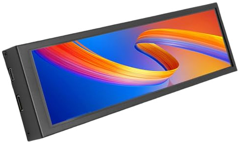 Fockety Écran de température PC 8,8 Pouces, 1920 x 480 Pixels, capteur PC, écran secondaire, Moniteur de température CPU avec Coque en (Version capacitive à écran Tactile)