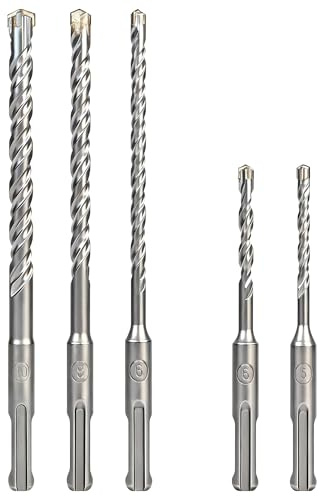 Flaveano Juego de 5 Brocas SDS Plus para Hormigón, Ladrillo, Piedra y Mármol