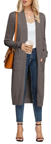 GRACE KARIN Long Women's Cardigans Knit Long Sleeve Casual Elegant Cardigan | long sleeve, knitted, long, v neck, casual, solid, warm, lightweight, cozy