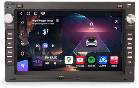 Erisin 8-núcleo 8GB+128GB 7 Android 14 Radio Coche Bluetooth GPS Navegador para VW Passat B5 Golf 4 Polo Lupo T5 Skoda Octavia Seat Ibiza 6L CarPlay Android Auto DSP WiFi 4G Dab+ FM RDS Pantalla USB