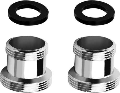 2 pezzi adattatore rubinetto M18 a M22 - adattatore filettato per filettatura interna ed esterna, raccordo in ottone con guarnizione in gomma per cucina, bagno, lavandino, aeratore e filtro acqua