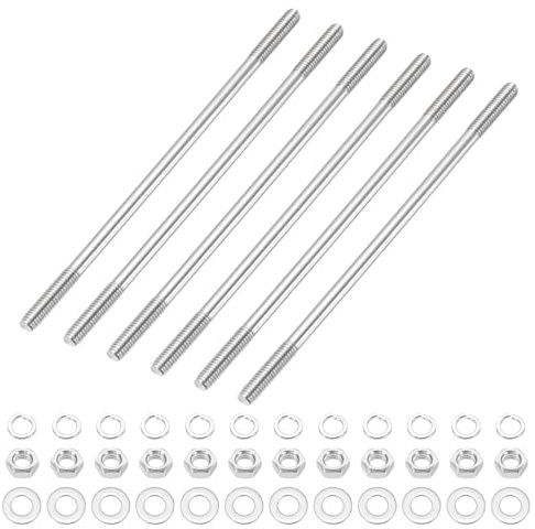 QUARKZMAN 6 Jeux De Tiges Filetées Double Extrémité M4x100mm, 304 Acier Inoxydable Barres Filetées Double Boulons Tiges Avec Écrou Rondelle Pour House Maintenance Structural
