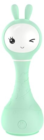 alilo Smarty Bunny Rattle Baby Toys Multi-Sensory Musical Montessori Toys | 0-3-6-12-18 Months 1 Year Old boy/Girl Gifts, 4 Different Modes and Color Recognition Function