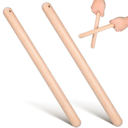 Cabilock Baquetas para Instrumentos de Percusión de Madera Khaki, Resistencia y Diseño Duradero para Jóvenes y Adultos