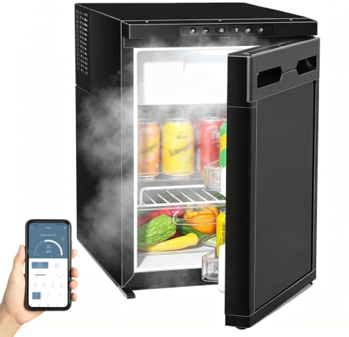 GEARFLOW 50L Campervan Fridge, Camping Refrigerator with APP Control Reversible Door, 12V Fridge Freezer for Campervan, Car, Truck, Boat, Motorhome