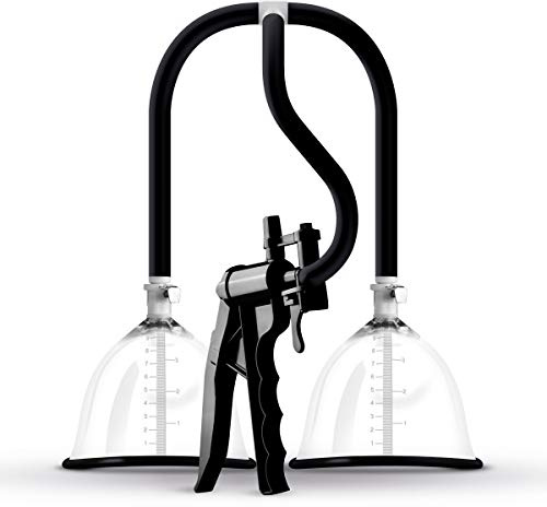 PREMIUM Brustpumpe für größere Brüste, 2 Busensaugschalen mit Saugglocke & Handpumpe, Sauger für Vergrößerung von kleinen Brüsten