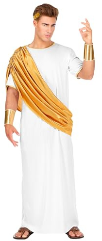 W WIDMANN MILANO Party Fashion - Cäsar Kostüm Herren, Römer Outfit Set mit Toga, Lorbeerkranz und Armschonern für Karneval