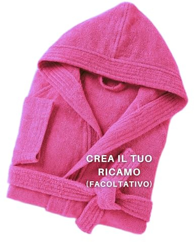 MAYRA Accappatoio Personalizzabile in Spugna 100% Cotone 500 gr Taglie Calibrate | Adulto, Uomo, Donna, Hotel | Personalizzato con Iniziali, Nome, Logo | Design e Ricamo Made in Italy