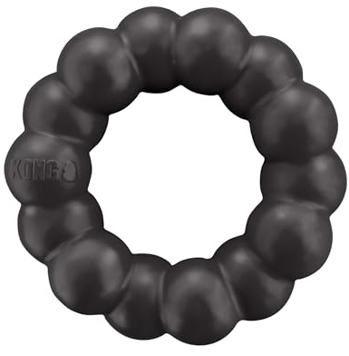 KONG Extreme Ring, Für XL Hunde | Härtester Naturkautschuk-Ring mit Noppen reinigt Zähne und Zahnfleisch, für Zahngesundheit und Spielspaß