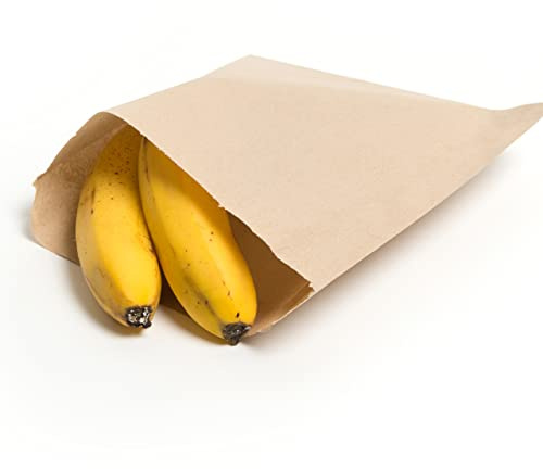Sabco - 100 Kraft Brown Paper Bags 8.5x11 Ideal For Food, Groceries, Sandwiches, Pick N Mix Sweets, And As Fruit Veg Bags. - Disposable Lunch Bags - Eco Friendly (100, 8.5 x 11)