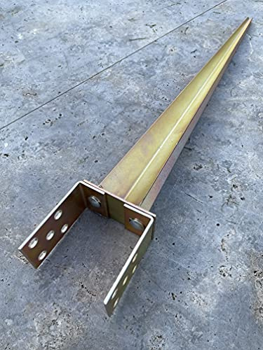U-Einschlaghülse Pfostenträger 0-125mm 40-165mm x 750mm Bodenhülse Gold | Zaunpfostenträger Einschlagbodenhülse U-Pfostenträger verzinkt