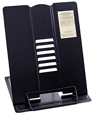 Leseständer Stöckeln Sie den Buchhalter, 8 x 6,5 x 10 Zoll zusammenklappbarer Buchständer, tragbares Magazin-Dokument-Kochbuch-Tablet-Stand für Studie oder Arbeit Bücherregal (Color : Black)