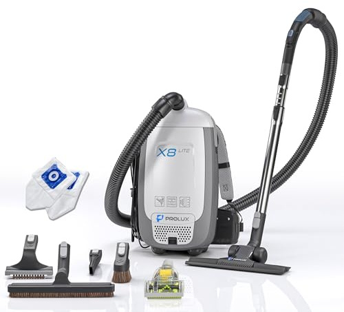 Prolux X8 Lite Backpack Canister Vacuum – Lightweight HEPA Filtration for Multi-Surface Cleaning