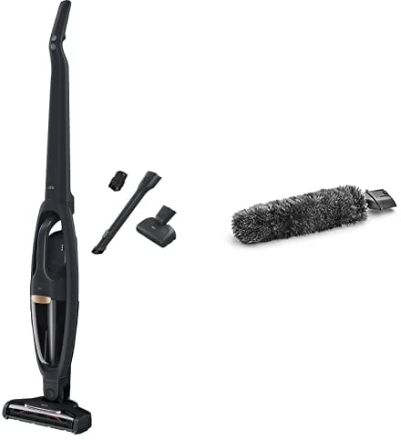 AEG QX6-1-45AN 2in1 Akku Staubsauger & AEG AZE146 Staubwedel/schlank/Multi-Bodendüse/PetPro-Elektrosaugbürste/Tiefenreinigung/bis zu 45 min Laufzeit / 18 V/Zubehör/freistehend/grau