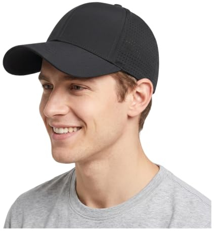 YAMEE Basebollkeps sommar män kvinnor andas, sommarmössa mesh unisex sommarkeps, basebollkeps solskydd, baseballkeps solhatt UV-skydd för män och kvinnor (huvudomkrets: 56–59 cm), 1/svart, En Storlek