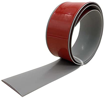 Übergangsprofil Selbstklebend, 5 cm Vinyl Boden Abdeckleiste Übergangsleiste Ausgleichsprofil Böden Übergangsschiene Bodenprofil zum Kleben für Fliesen Laminat & Parkett, Türschwelle (Grau * 3M)