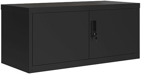vidaXL Dokumentskåp svart 90x40x40 cm stål