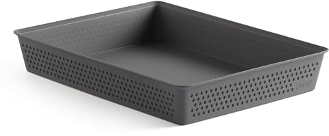 TATAY Organizador A4 Bohol, de Polipropileno, Libre de BPA, Plástico 100% Reciclado, Gris Antracita, Medidas 26,5 x 35 x 5,5 cm