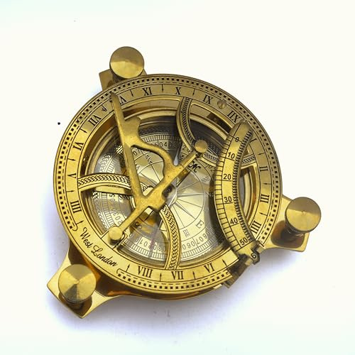 Meridiana classica con bussola integrata, orologio artigianale per navigazione all'aperto e bellezza senza tempo (7,6 cm)