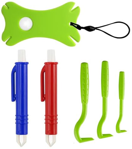 YSYONBOE Tick Remover Tool 6 in 1 Set, Painlessly Tick Removal for Dogs Cats and Humans Tick Tweezers Including 5 x Tick Removers, 1 x Tick Card